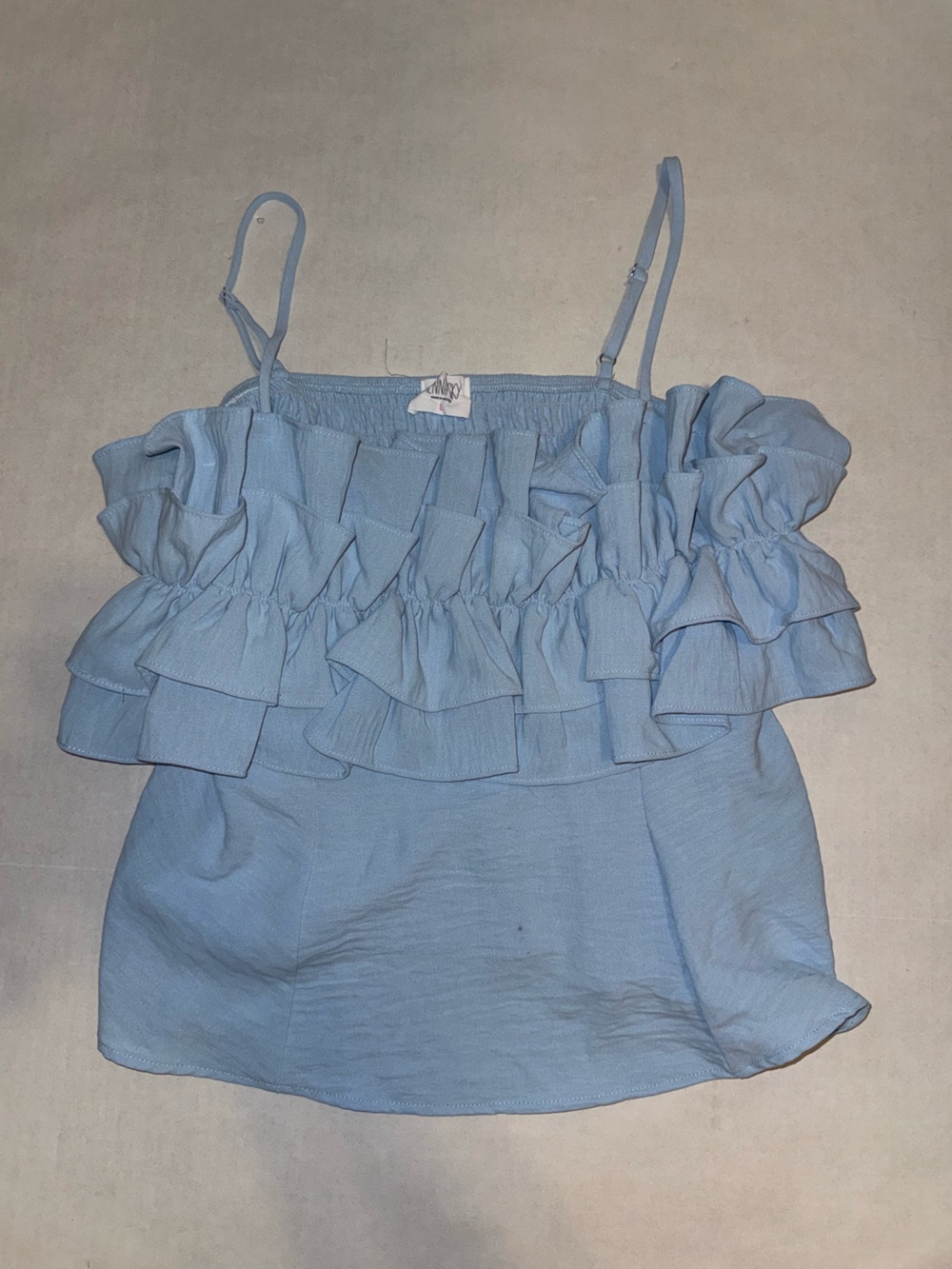 Light Blue Ruffle Top